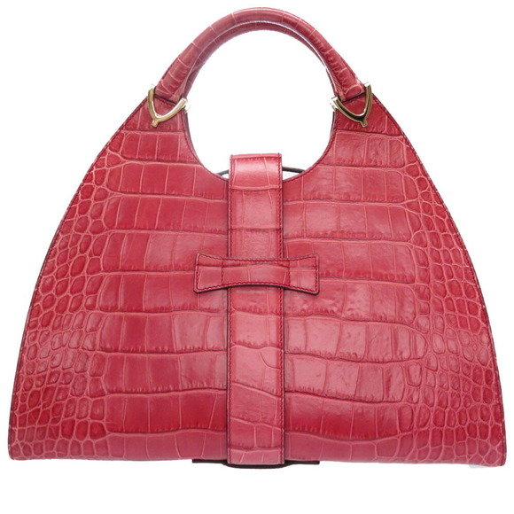 Gucci Matte Crocodile Stirrup Handbag Pink - Picture 2 of 10